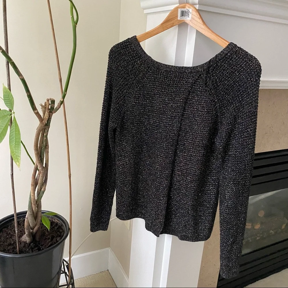 RACHEL RACHEL ROY Black Multicolour Metallic Open Back Sweater - Picture 6 of 8